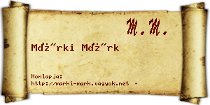 Márki Márk névjegykártya
